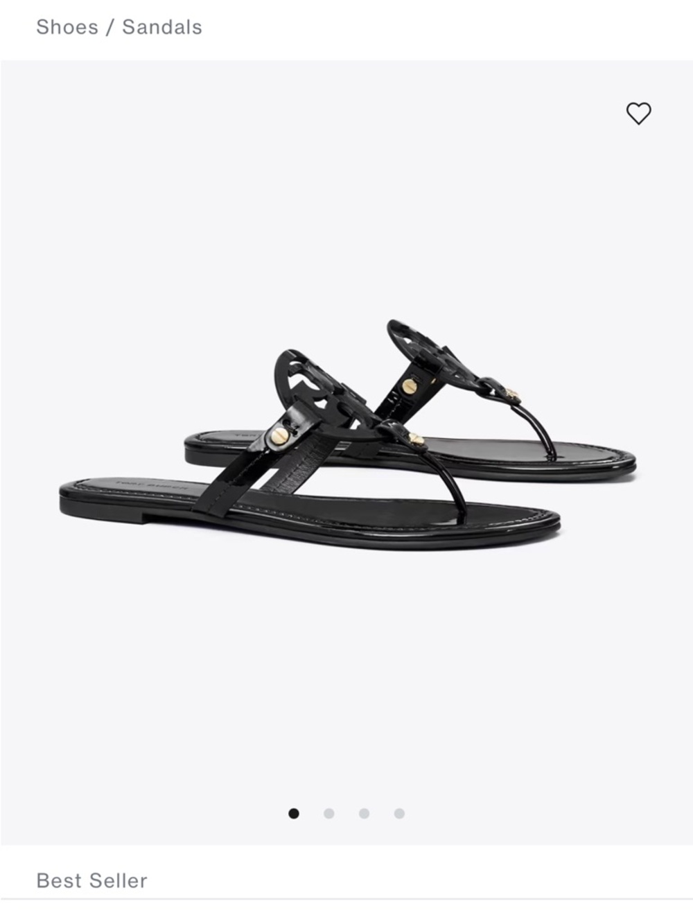 Tory Burch Miller sandals black patent leather size 8 - Picture 2 of 9